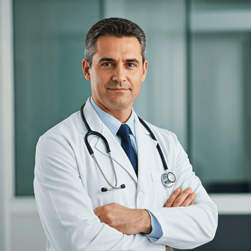 Physician portrait in a Canadian clinic