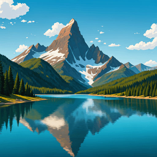 Canadian mountains and lake landscape